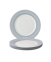 Laura Ashley Closeout!  Blueprint Collectables Candy Stripe Plates In Gift Box, Set Of 4 In White With Blue