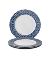 Laura Ashley Closeout!  Blueprint Collectables Sweet Allysum Plates In Gift Box, Set Of 4 In White With Blue