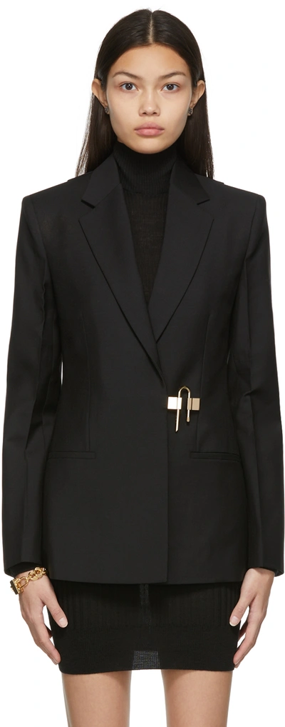 Givenchy Padlock-detail Single-breasted Blazer In Black