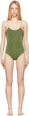 Oseree Ssense Exclusive Green Lumière One-piece Swimsuit