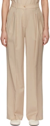 LOULOU STUDIO BEIGE WOOL SBIRU TROUSERS