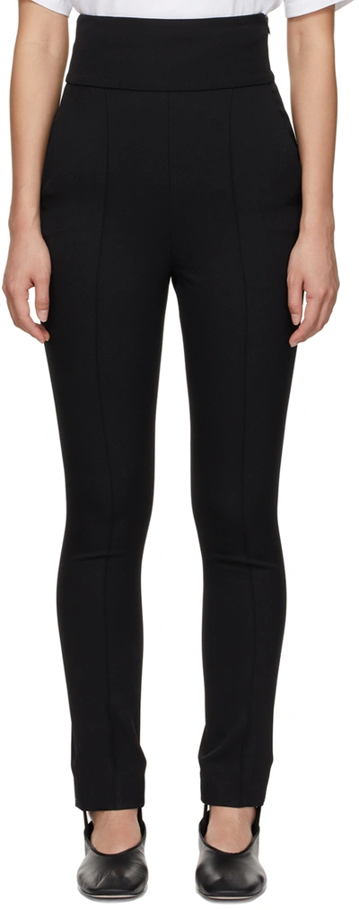 Loulou Studio Pinzon High Waisted Tapered Pant In Black Black