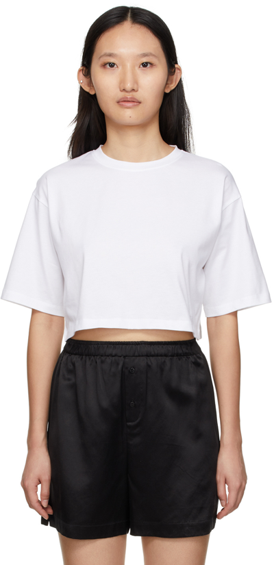 Loulou Studio Supima Cotton Short Sleeves Boxy T-shirt In White