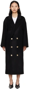 Loulou Studio Borneo Oversized Double-breasted Wool And Cashmere-blend Coat In Black