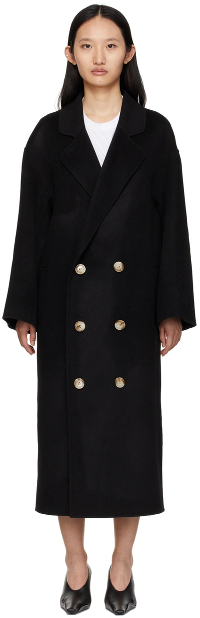 Loulou Studio Borneo Oversized Double-breasted Wool And Cashmere-blend Coat In Black
