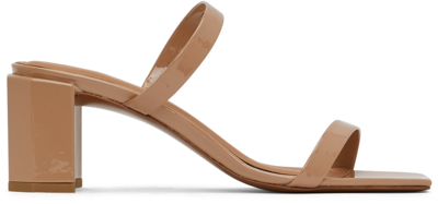 By Far Tan Patent Tanya Heeled Sandals In Neutral