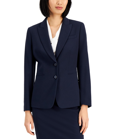 TAHARI ASL NOTCHED TWO-BUTTON BLAZER