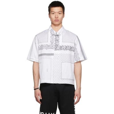 Givenchy 4g Paisley Print Short Sleeve Shirt White And Black