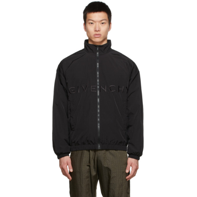 Givenchy Embroidered-logo Zip-fastening Jacket In Black