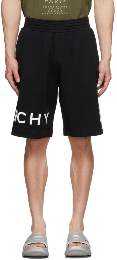 Givenchy Logo-embroidered Drawstring-waistband Cotton-jersey Shorts In Black