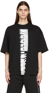 A-cold-wall* Knitted Large Logo T-shirt Black Cotton T-shirt With Vertical Logo Print In Black