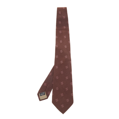 Pre-owned Giorgio Armani Brown Printed Silk Tie