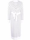 Fabiana Filippi Long Striped Cotton Cardigan In White