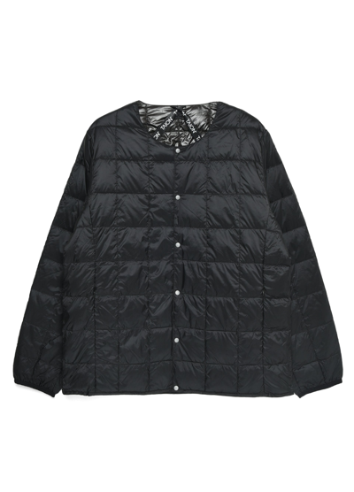 Taion Crew Neck Button Down Jacket - Charcoal In Black