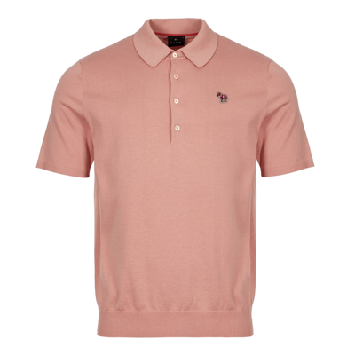 Paul Smith Knitted Polo Shirt In Pink