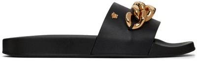 Versace Man Sandals Black Size 12 Calfskin