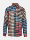 Dsquared2 Red And Blue Linen Check Mix Shirt In Multi