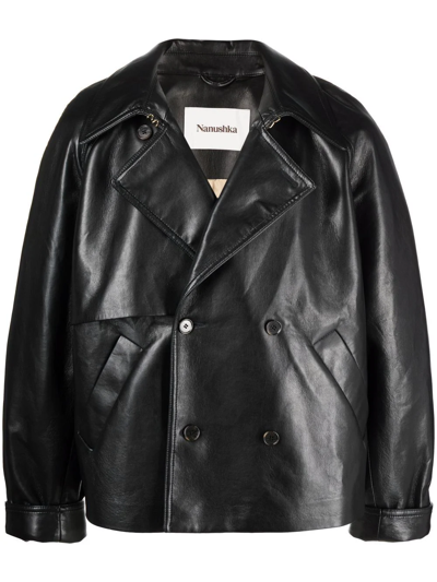 Nanushka Regenerated Leather Ruben Jacket In Black