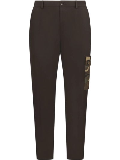 Dolce & Gabbana Camouflage-detail Tailored Trousers In Black