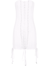 Dolce & Gabbana Short Gabardine Dress With Lacing In White