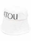 Patou Logo-print Cotton Twill Bucket Hat In Bianco
