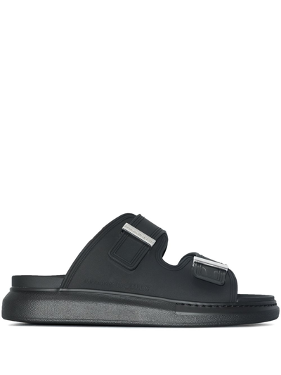 Alexander Mcqueen Black Hybrid Sandals In Nero