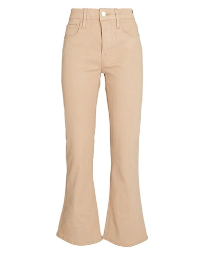 Frame Le Crop Mini Boot-cut Coated Jeans In Toasted Almond