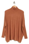 Joseph A Easy Solid Turtleneck Poncho Sweater In Camel