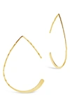 Sterling Forever Teardrop Threader Earrings In Gold