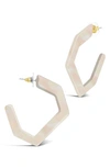 Sterling Forever Open Geometric Hoop Earrings In Sherbet