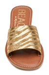 Beach By Matisse Coconuts By Matisse Cabana Slide Sandal In Gold Zebra Suede