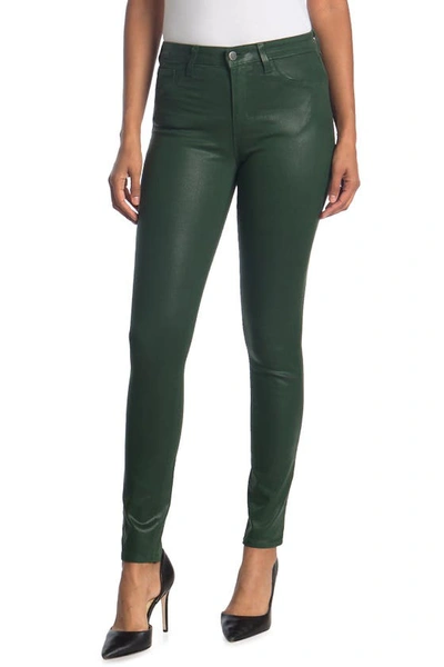 Lagence L'agence Marguerite Coated High Waist Skinny Jeans In Moss Coated