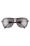 Ray Ban 58mm Square Sunglasses In Black/ Dark Grey