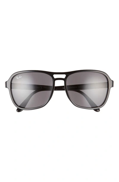 Ray Ban 58mm Square Sunglasses In Black/ Dark Grey