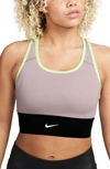 Nike Women's Swoosh Medium-support 1-piece Padded Longline Sports Bra In Purple