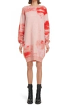 Givenchy X Chito True Hearted Spray Paint Logo Sweater Dress In Red