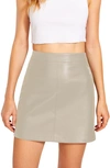 Bb Dakota By Steve Madden Bb Dakota Basel Faux Leather Miniskirt In Bone