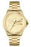 Lacoste Men's Le Croc Gold-tone Bracelet Watch 43mm In Gold