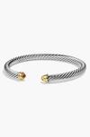 David Yurman Cable Classics Bracelet With Semiprecious Stones & 14k Gold, 5mm In Citrine