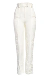 AJE MARTINO HIGH-WAIST TAPERED LINEN BLEND trousers
