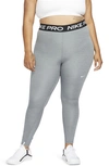 Nike Women's  Pro 365 Leggings (plus Size) In Smoke Grey/heather