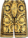 VERSACE VERSACE MEN'S BLACK SILK SHORTS,10024761A030445B000 50