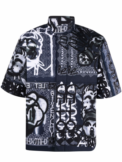 Givenchy Short-sleeved Cotton Shirt With Bandana And Dog Tag Givenchy Short-sleeved Cotton Shirt With Bandana And Dog Tag