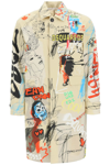 Dsquared2 Graphic-print Single-breasted Coat In Mix Of Colors (beige)