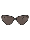 Balenciaga Shield 2.0 Cat Metal Sunglasses In 001 Black Black Grey