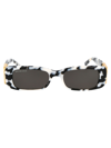 Balenciaga Dynasty Rect Rectangular-frame Sunglasses In 005 Havana Gold Grey