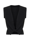 Jacquemus Le Haut Noue Cotton Blend Knot Crop Top In Black