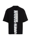 A-cold-wall* Knitted Large Logo T-shirt Black Cotton T-shirt With Vertical Logo Print In Black
