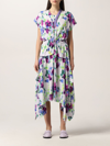 Kenzo Floral-print Midi Dress In White