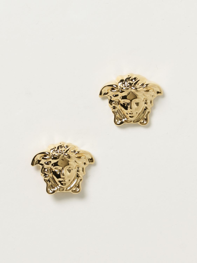 Versace Gold-colored Golden Metal Earrings In Oro Caldo